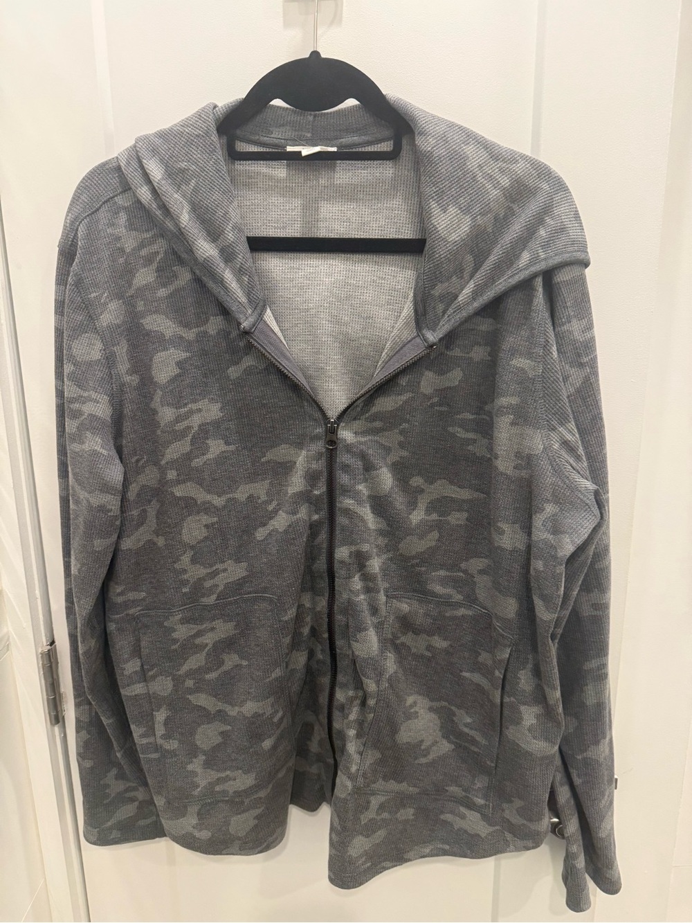 Tribal Jeans Gray Camo Zip-Front Hoodie for Women